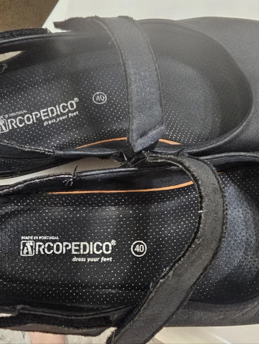 Arcopedico Black Velcro Mary Jane Flats